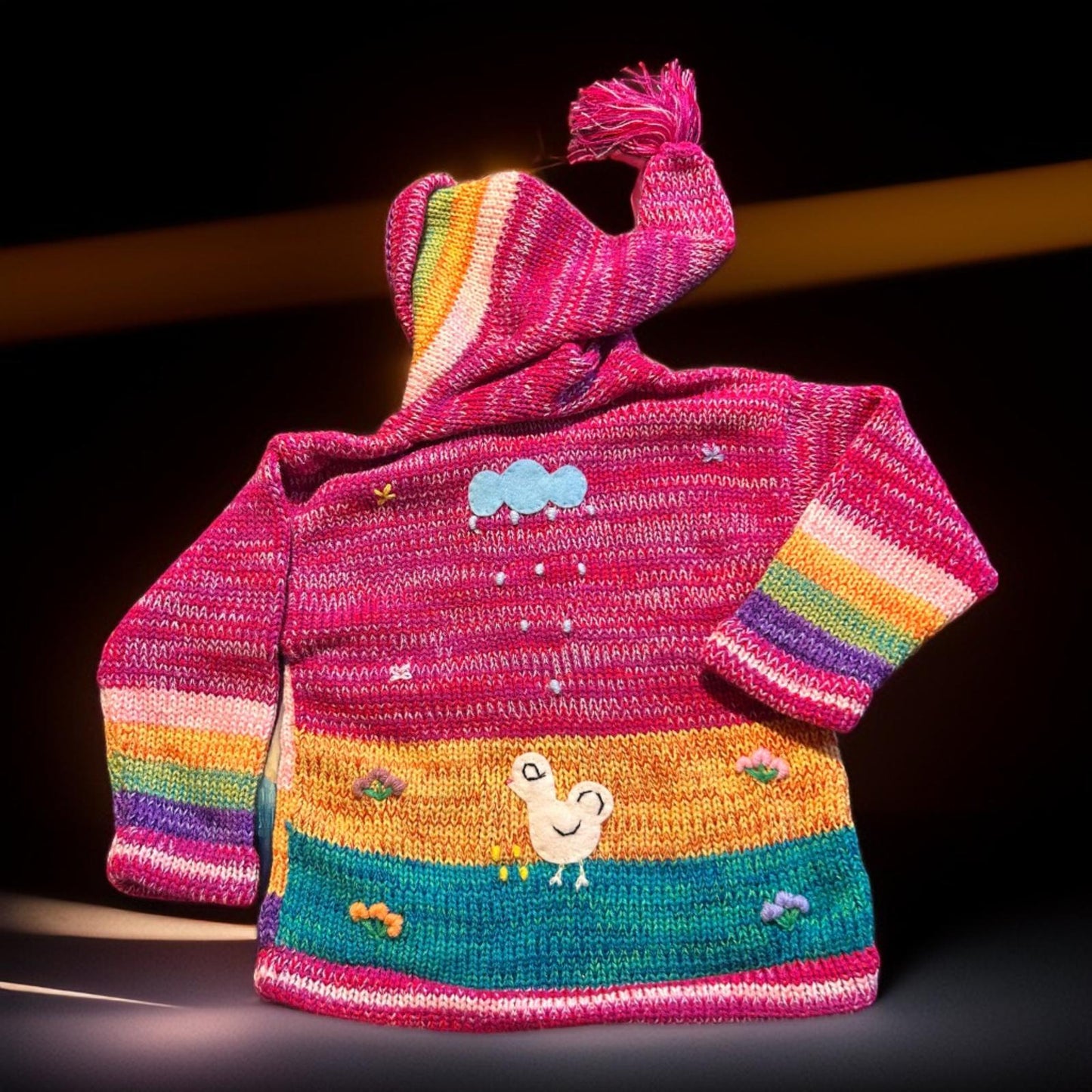 HandsOn Handmade Peruvian Sweater- Fuchsia Girl Size 2