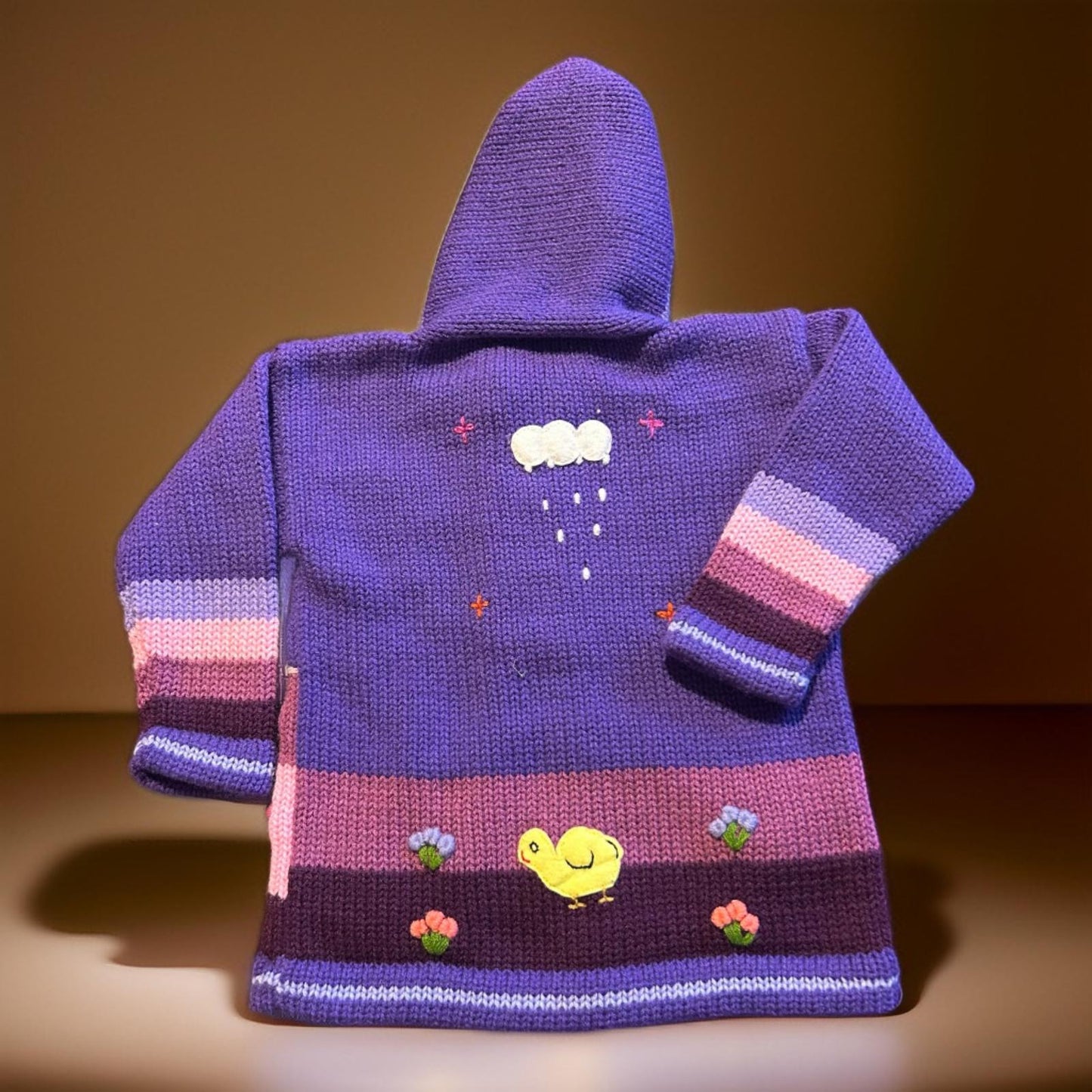 HandsOn Handmade Peruvian Sweater- Solid Purple Girl Size 2