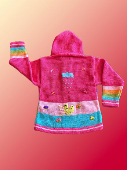 HandsOn Handmade Peruvian Sweater- Pink BubbleGum Girl Size 6