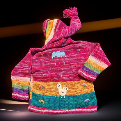 HandsOn Handmade Peruvian Sweater- Fuchsia Girl Size 2