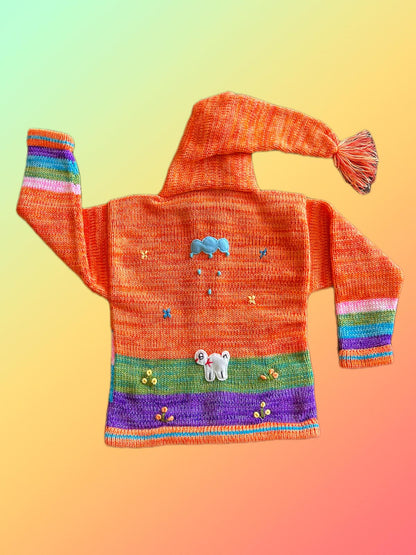 HandsOn Handmade Peruvian Sweater- Orange Size 6
