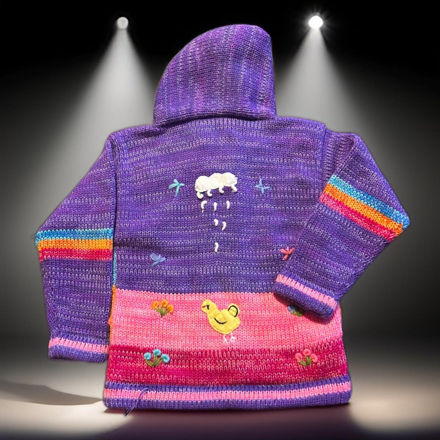 HandsOn Handmade Peruvian Sweater- Purple Girl Size 4