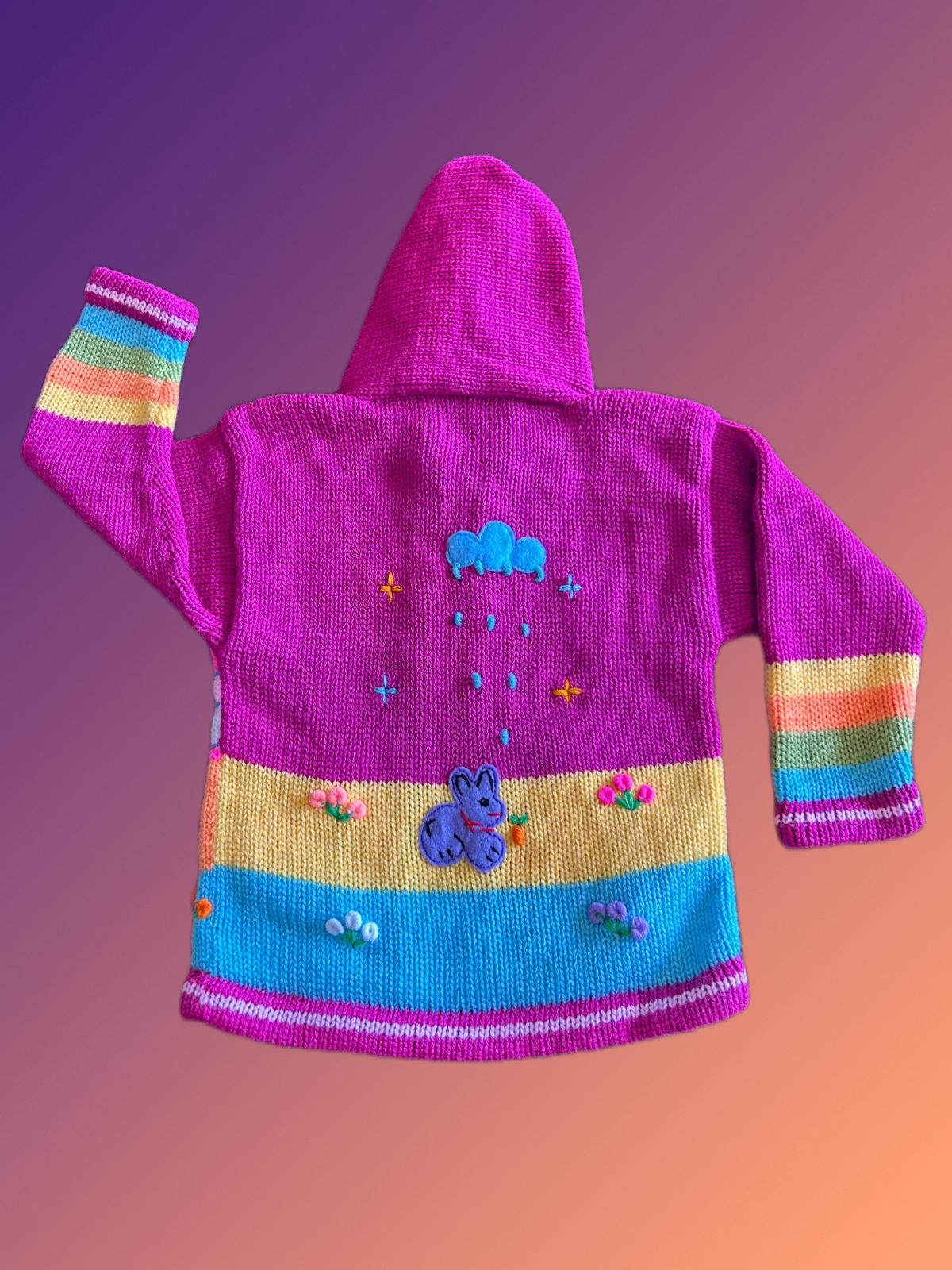 HandsOn Handmade Peruvian Sweater- Fuchsia/Raspberry Size 4