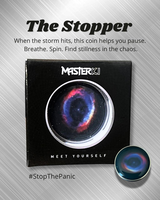 MasterKi Fidget Coin- The Stopper: Kinetic Desk Toy for Focus & Stress Relief, Desk Toy for Concentration & Relaxation, for Adults & Kids